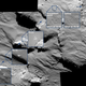 Imagen que muestra el recorrido de Philae por la superficie del cometa. (ESA/Rosetta).